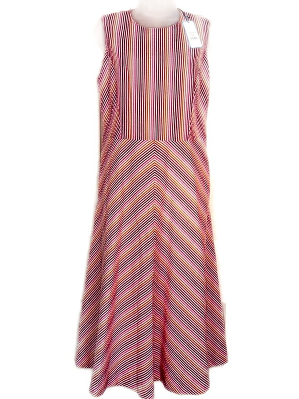 Draper James Dress Seersucker Dress Love Circle Midi Dress Pink Multi size 6